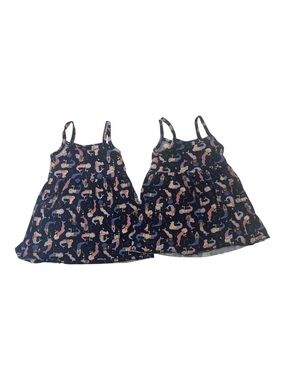 Old Navy Twin Todler Girls Blue Mermaid Print Tank Dresses